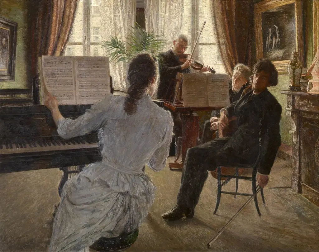 Trio, by Charles Mertens, oil, 1896