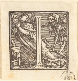 Letter I, by Hans Lützelburger, ink, 1523