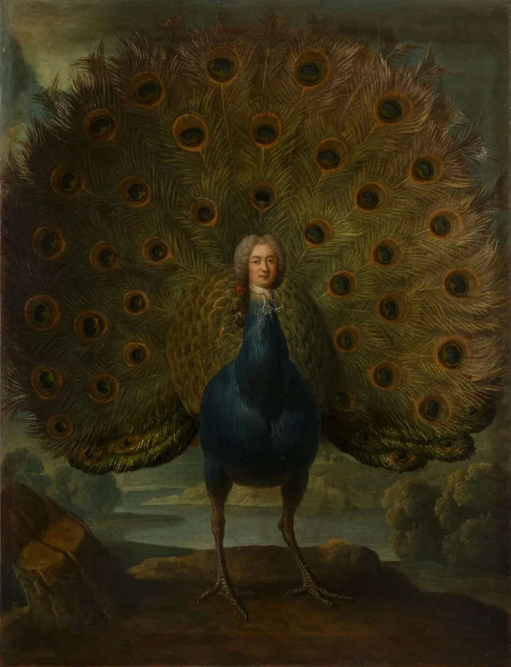 Louis-Antoine de Gontaut, Duke of Biron, as a peacock, detail