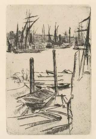 The Tiny Pool, by James McNeill Whistler, ink, 1877