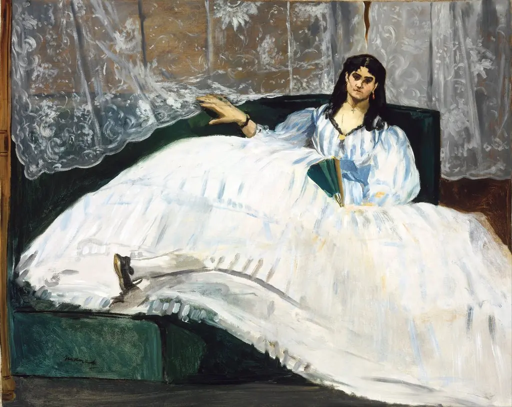Woman with a Fan, by Edouard Manet, oil, 1862