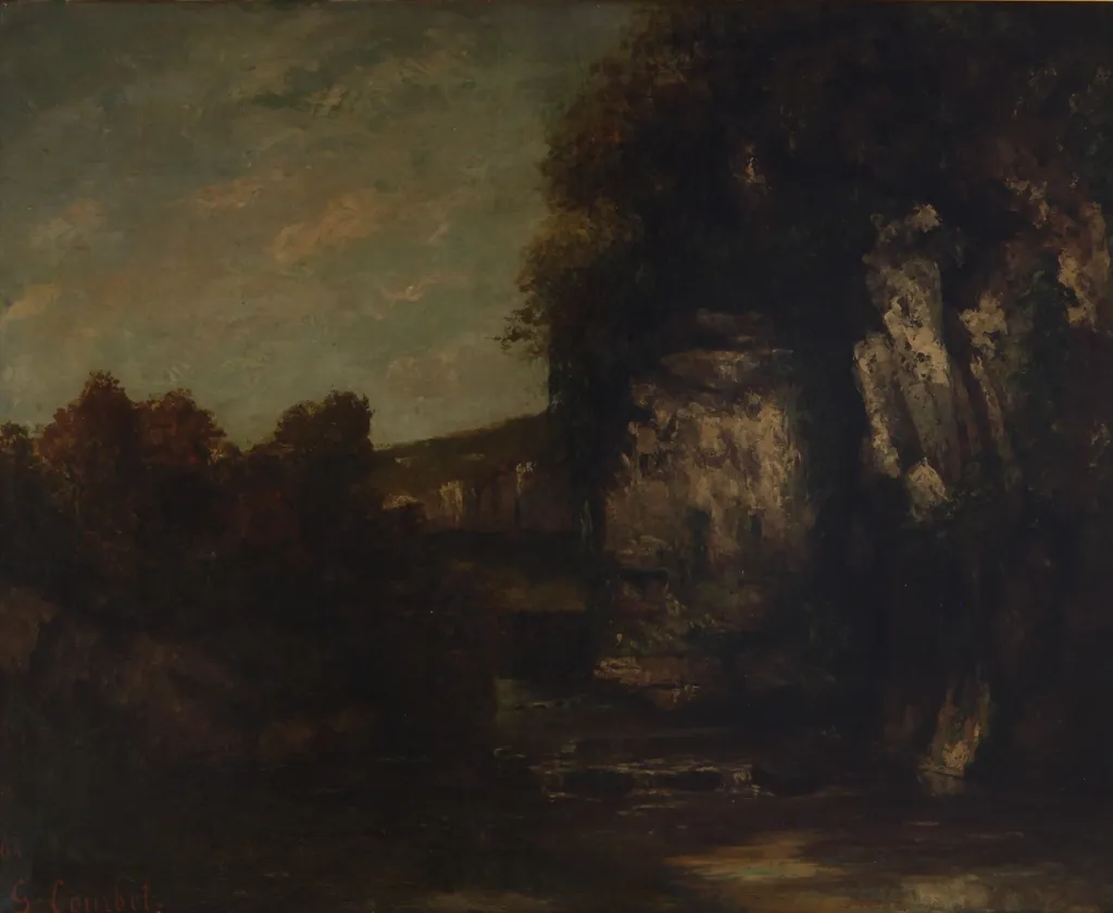 Rocas, by Gustave Courbet, oil, 1864