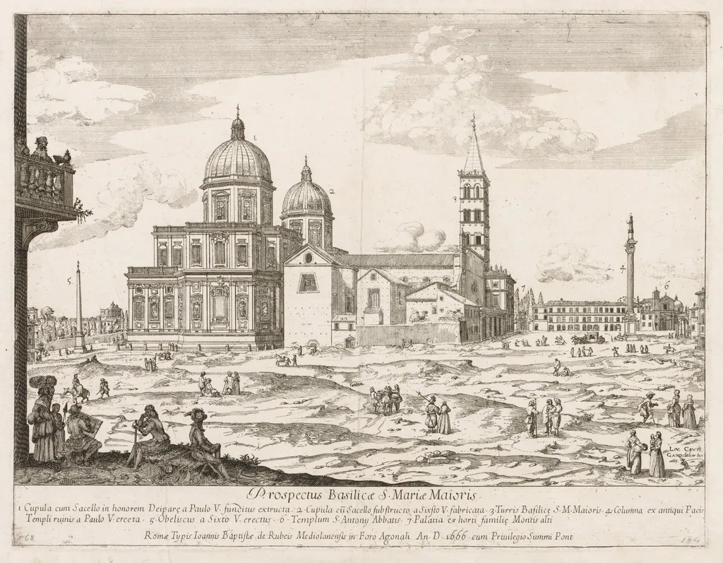 Santa Maria Maggiore from "Prospectus Locurum Urbis Romae Insign[ium]", by Lievin Cruyl, 1666