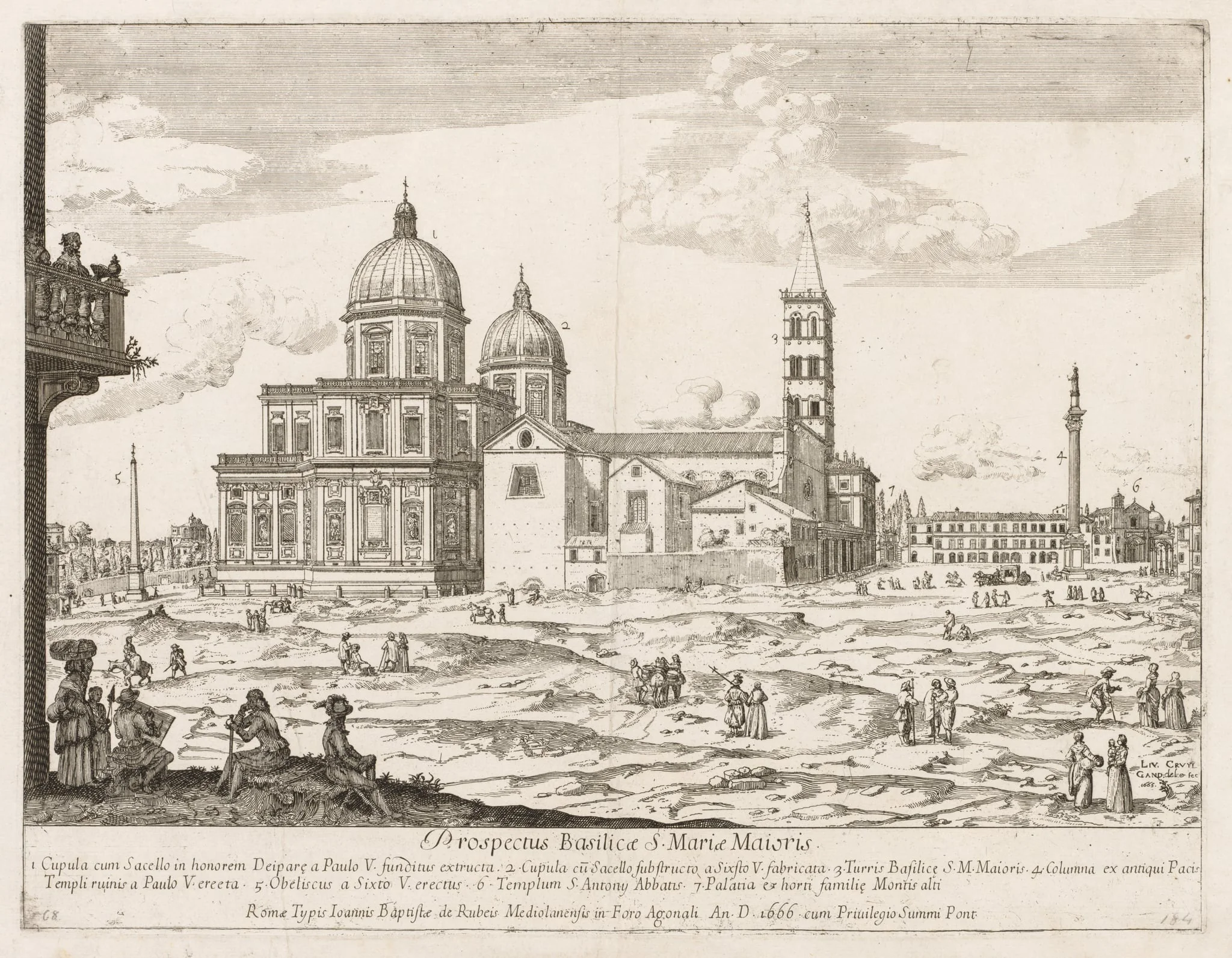 Santa Maria Maggiore from "Prospectus Locurum Urbis Romae Insign[ium]", detail