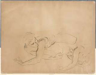 Studies of a Male Nude (verso), by John Singer Sargent, 1918