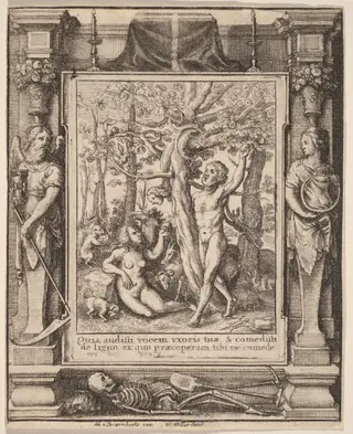 Garden of Eden, by Wenceslaus Hollar, ink, 1651