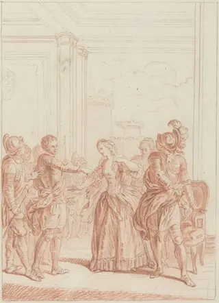 Je suis vengé de toi: l'on te hait, et l'on m'aime, by Hubert François Gravelot, graphite, 1736