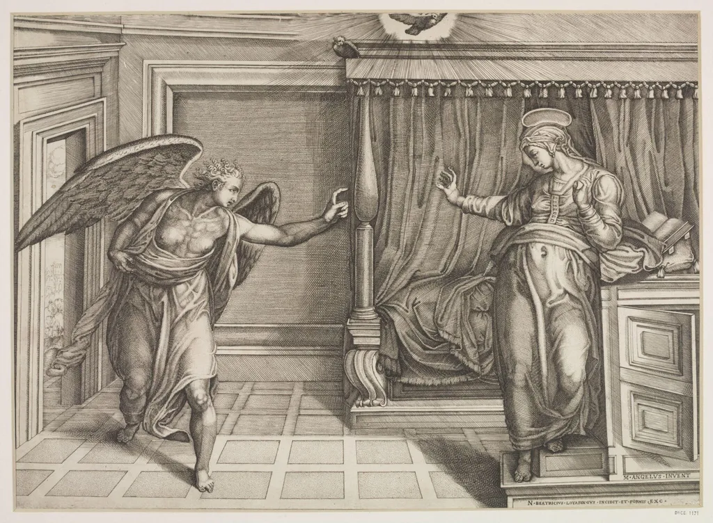 The Annunciation, by Nicolas Beatrizet, 1520