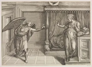 The Annunciation, by Nicolas Beatrizet, 1520