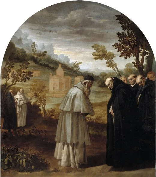 Saint Bruno Bids Farewell to Saint Hugo Before his Trip to Rome, detail
