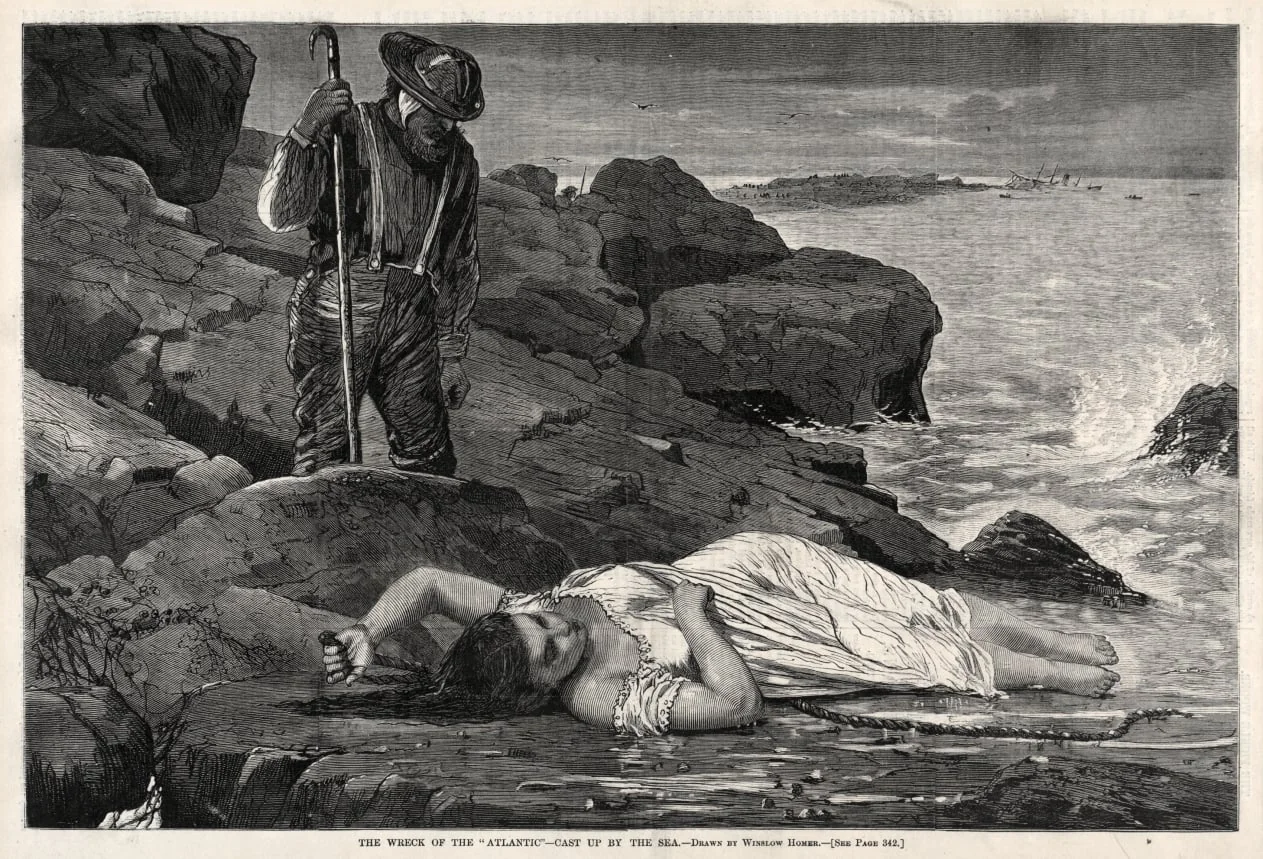 The Wreck of the "Atlantic" - Cast Up by the Sea, detail