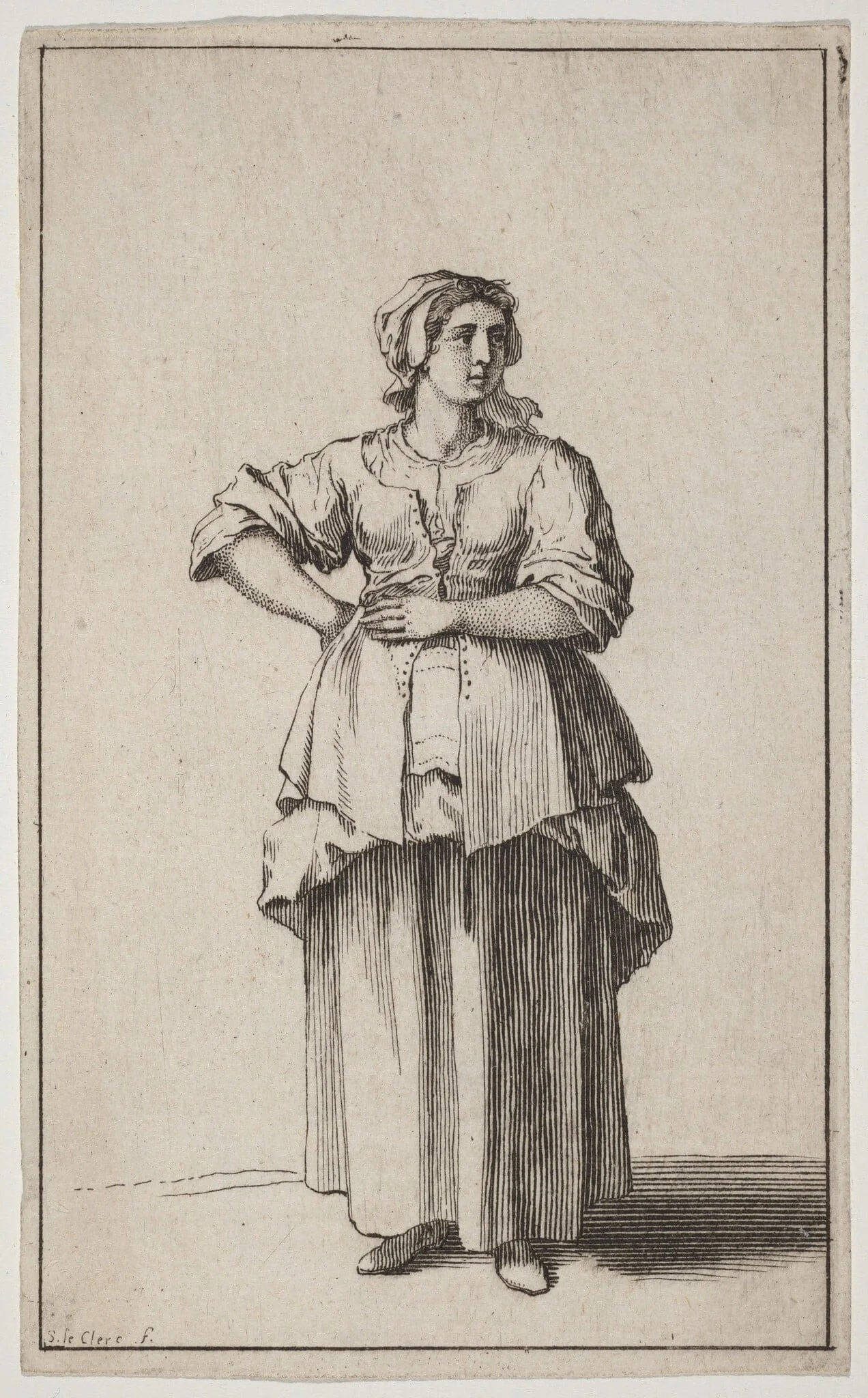 Standing Servant Woman, detail