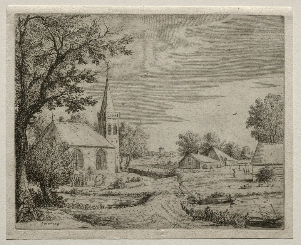 Village Church, by Jan van Goyen, 1650