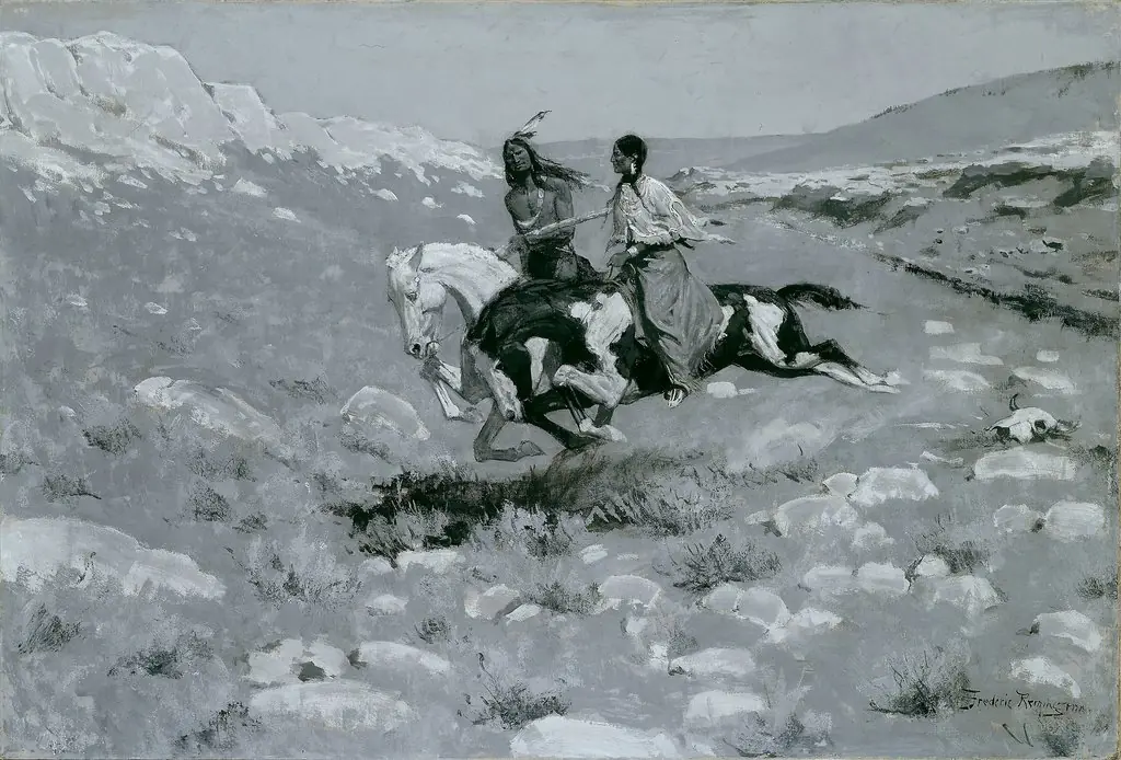 Ceremony of the Fastest Horse, by Frederic Remington, oil, 1900