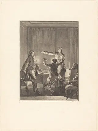 La Provocation, by Antoine-Jean Duclos, ink, 1768