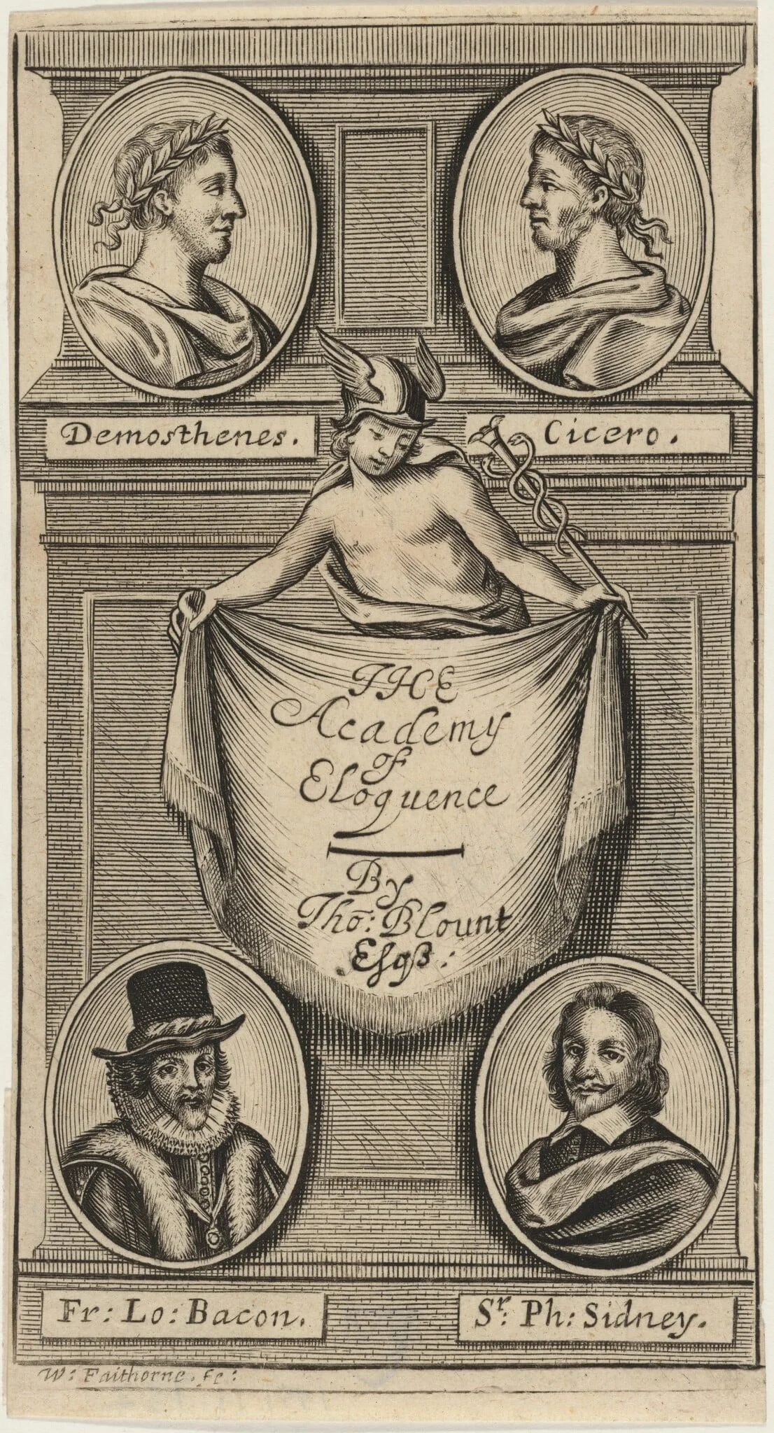 Title Page to Thomas Blount, The Academy of Eloquence, detail