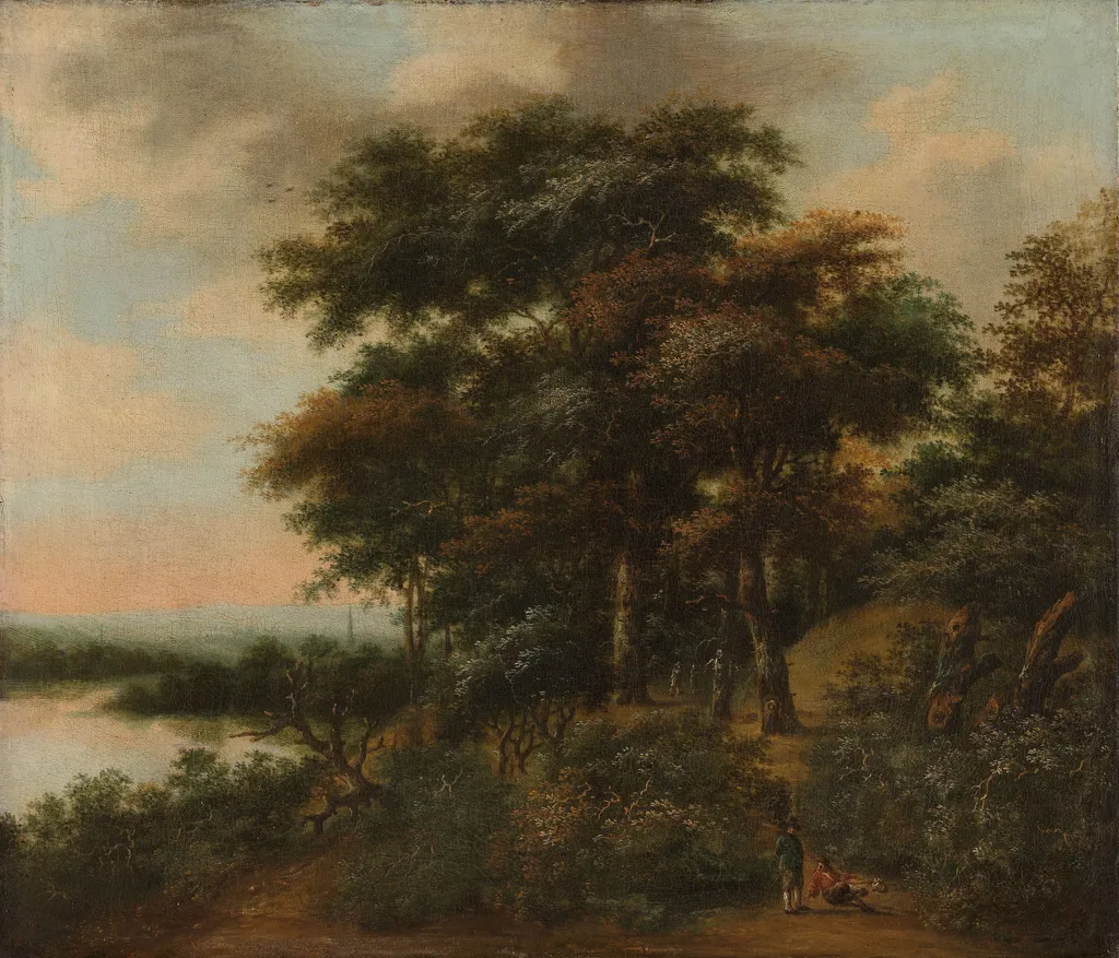 Wooded landscape, by Antonie Waterloo, oil, 1650