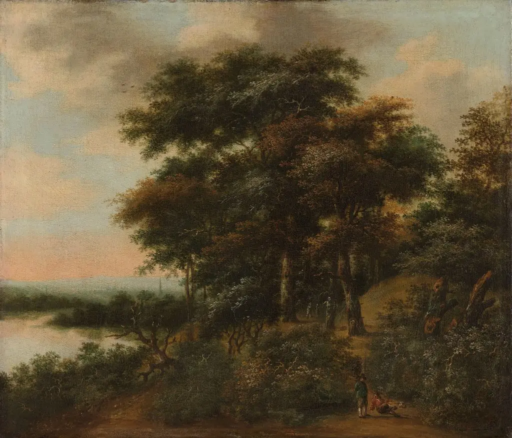 Wooded landscape, by Antonie Waterloo, oil, 1650