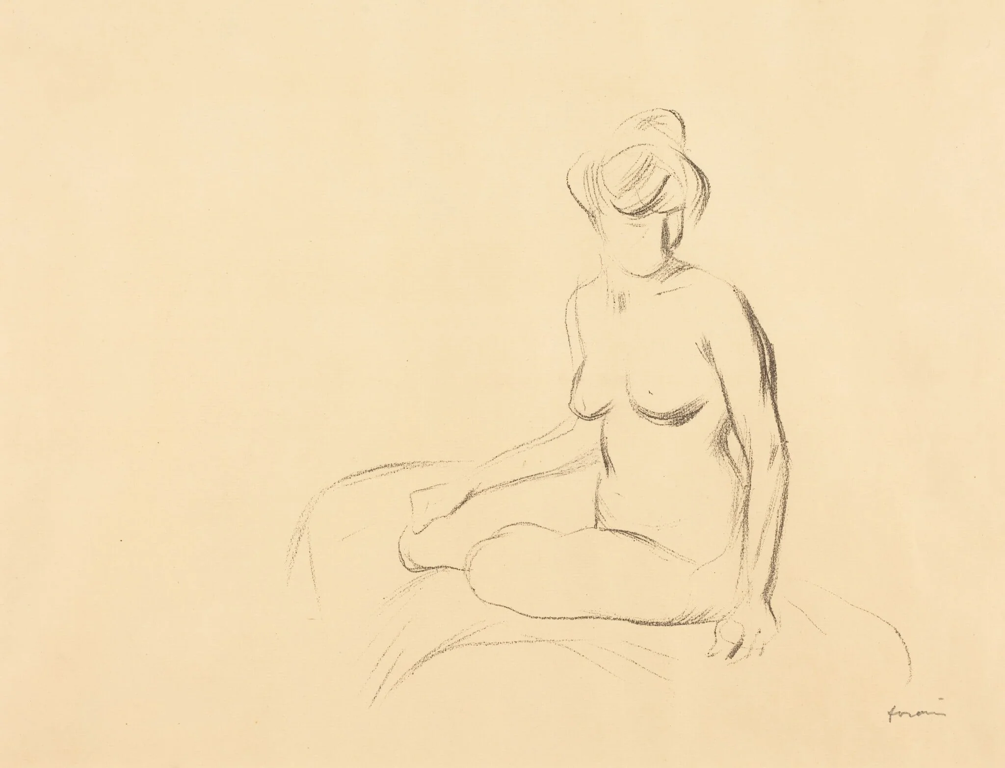 Etude de femme nue, les bras abaissés (Study of a Nude Woman, with Lowered Arms), detail
