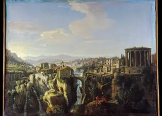 View of Tivoli, by Gaspar van Wittel, oil, 1700