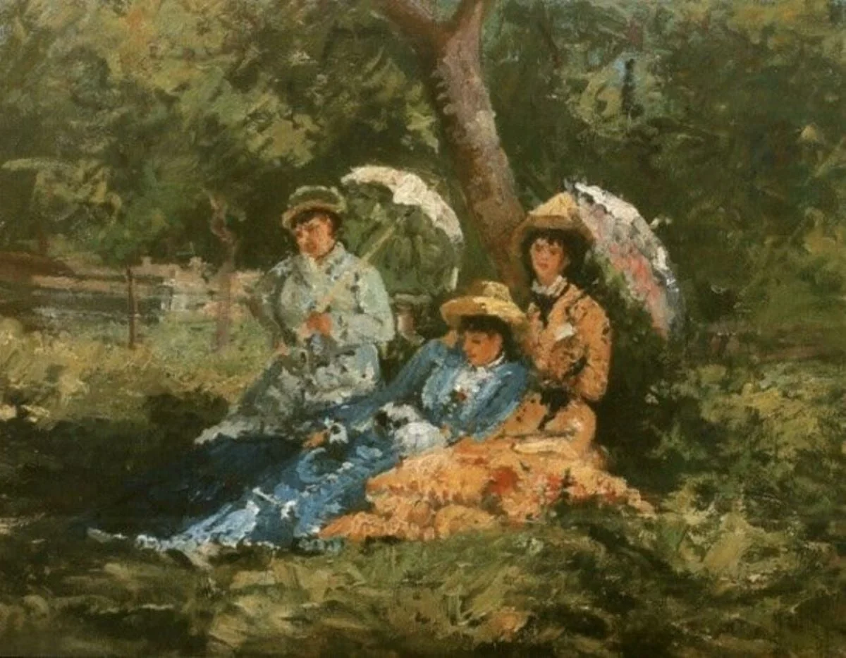 Femei în parc, detail