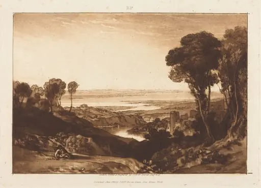 Junction of Severn and Wye, by Joseph Mallord William Turner, ink, 1811