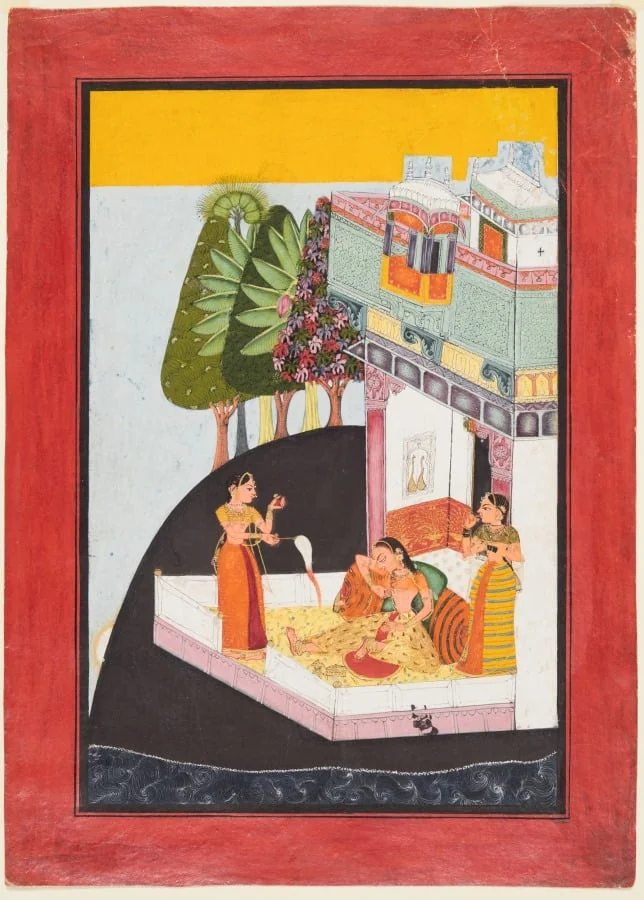 A Disconsolate Lady on a Terrace with Attendants, detail