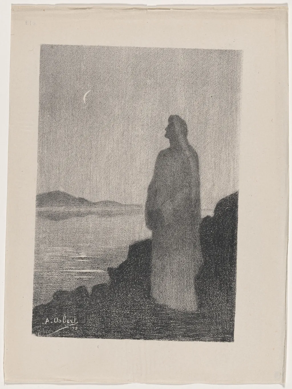 Rêverie dans la nuit (Evening Reverie), by Alphonse Osbert, ink, 1895