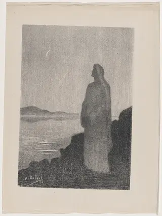 Rêverie dans la nuit (Evening Reverie), by Alphonse Osbert, ink, 1895