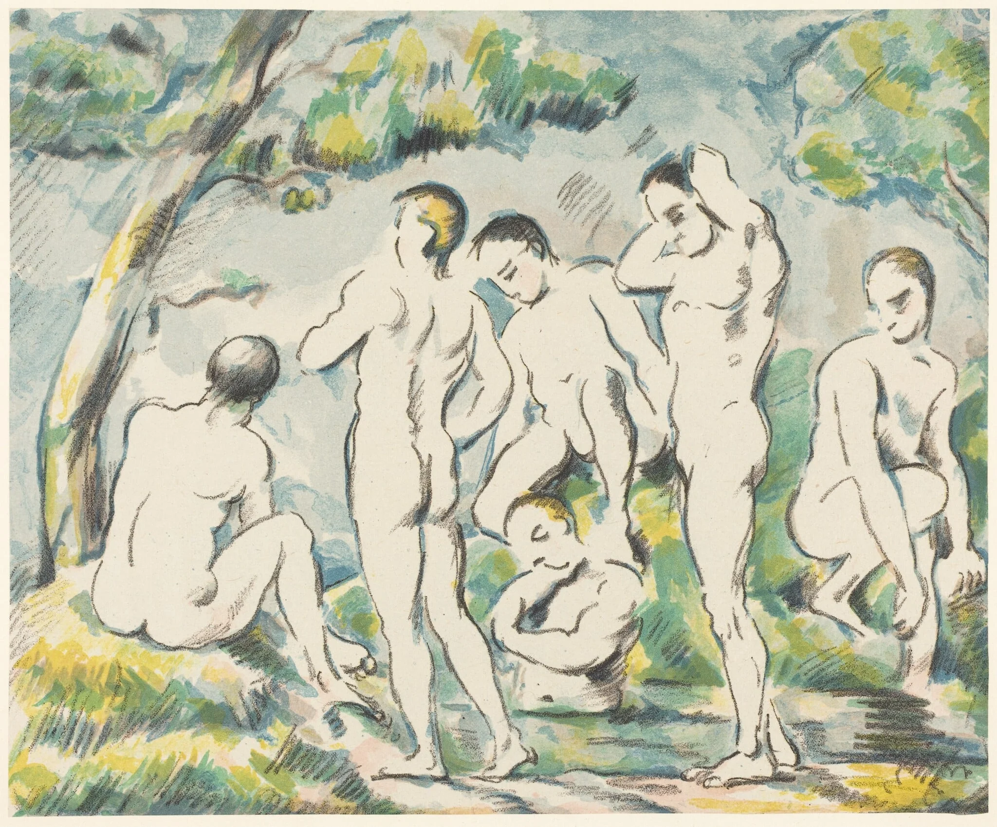 The Bathers (Small Plate), detail