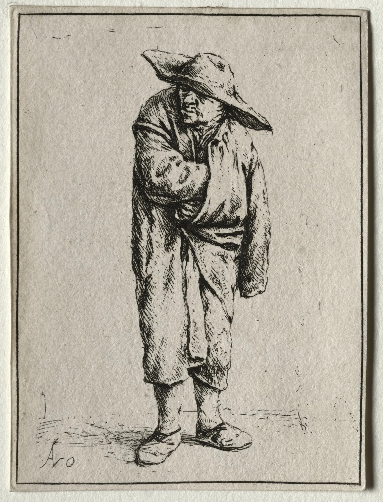 Peasant with his hand in his cloak, detail