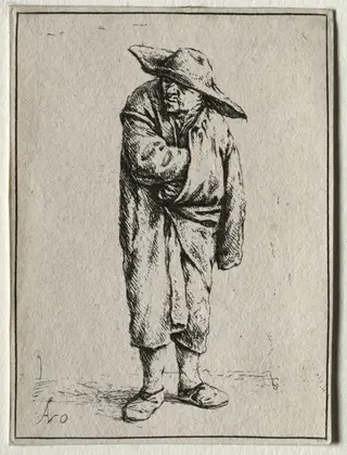 Peasant with his hand in his cloak, by Adriaen van Ostade, 1647