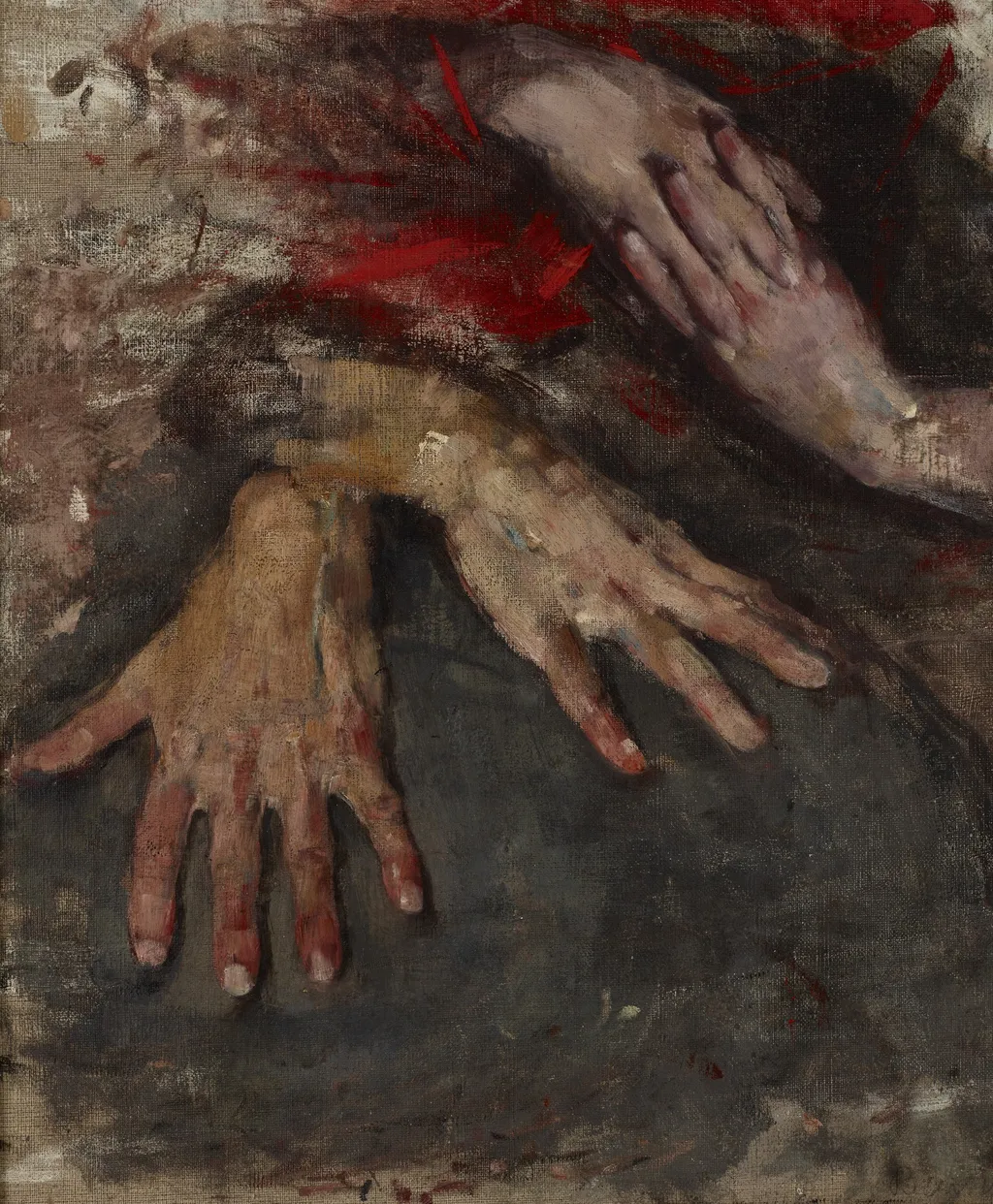 Study of Two Pairs of Hands, by Olga Boznańska, oil, 1894