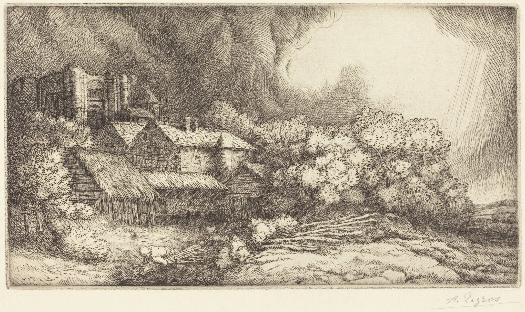 Farm at the Monastery (La ferme de l'abbaye), detail