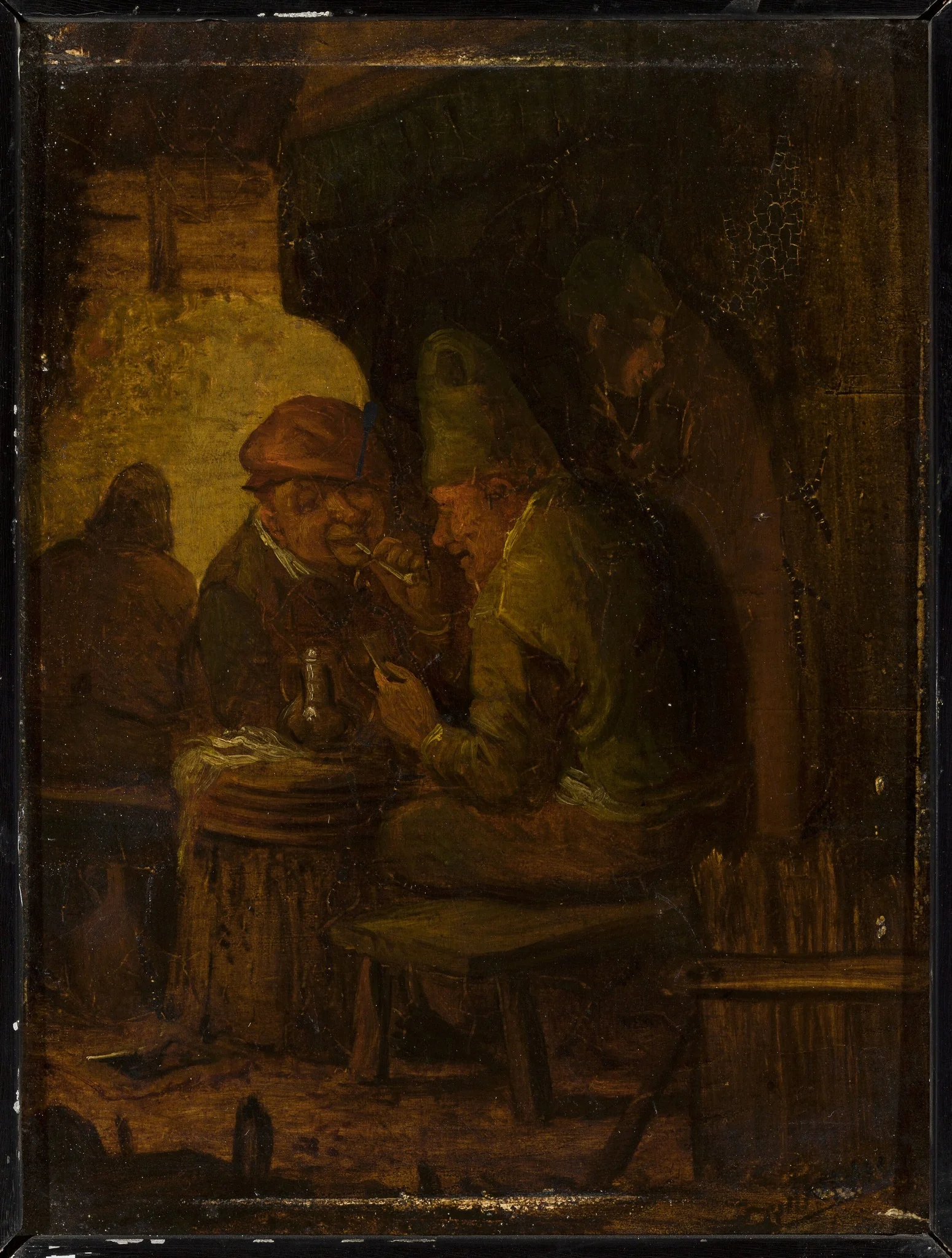 Smokers in a tavern, detail