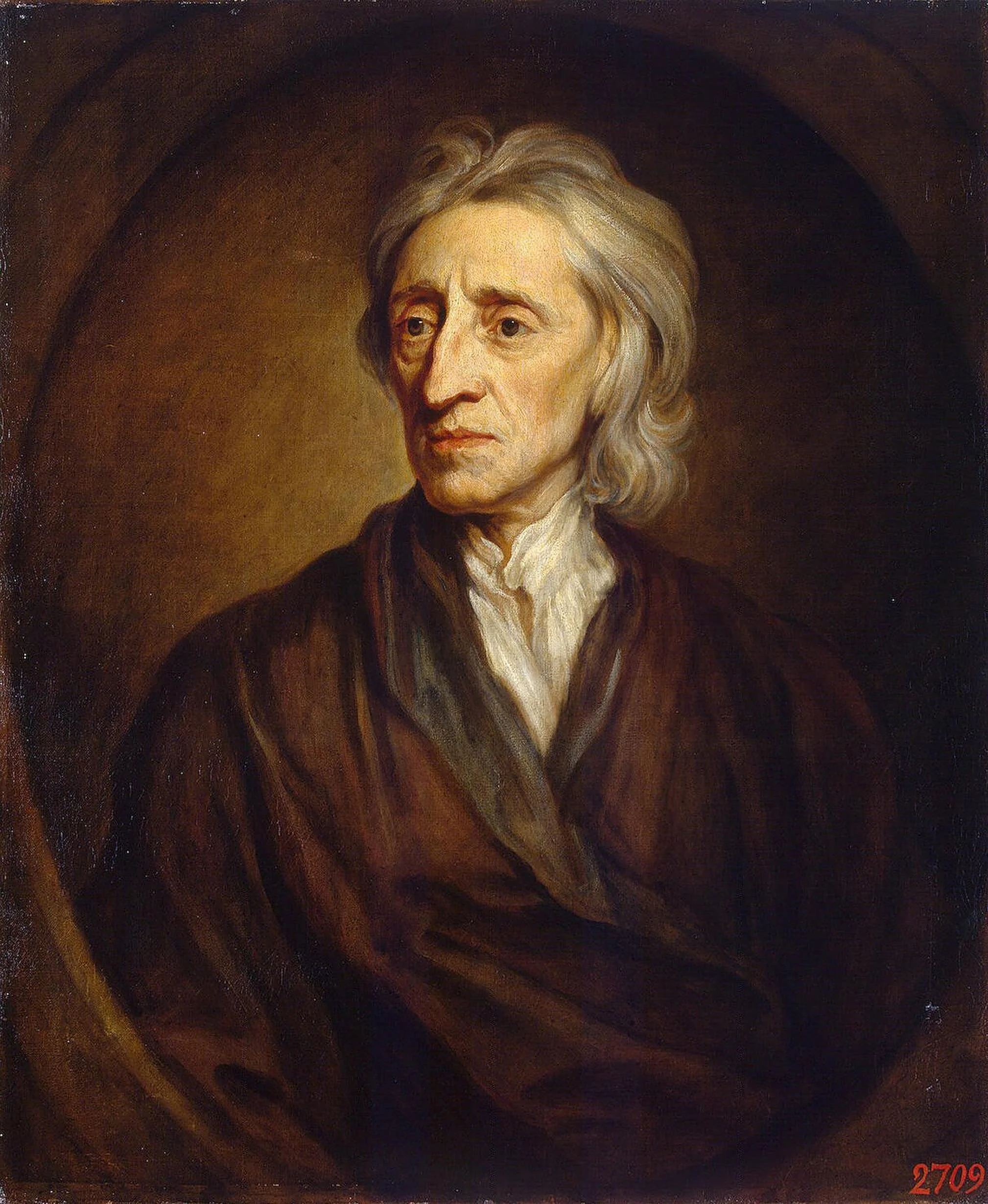 Portrait of John Locke, detail