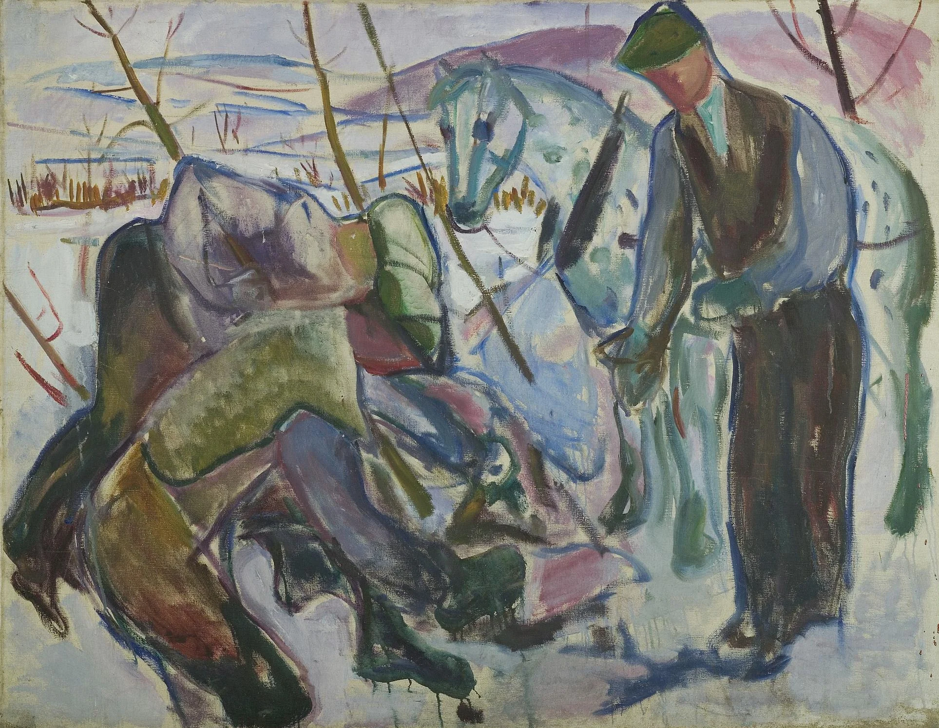Workers and Horse, detail