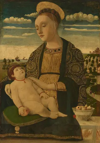 Madonna and Child, by Francesco Benaglio, tempera, 1464