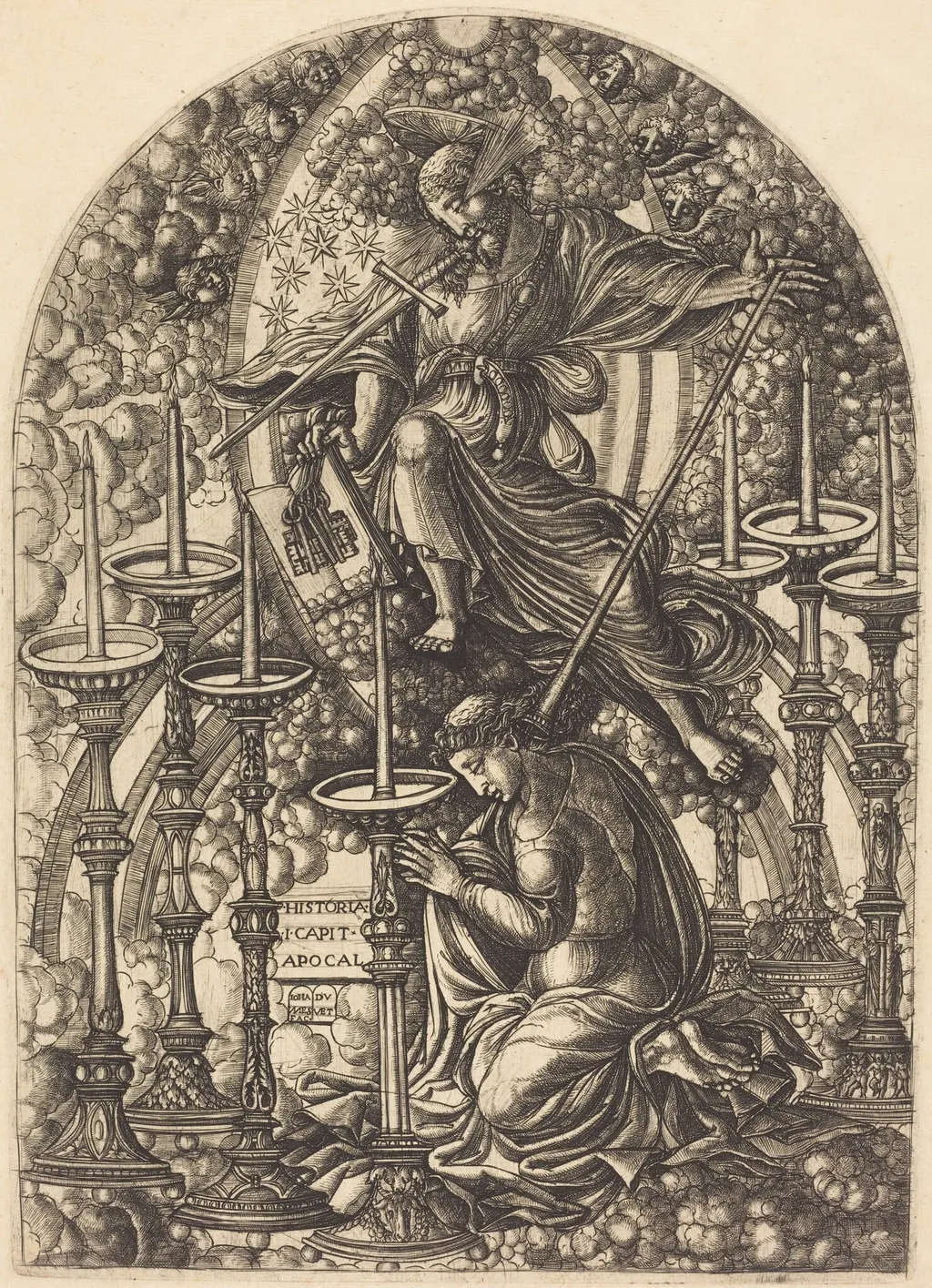Saint John Sees the Seven Golden Candlesticks, by Jean Duvet, ink, 1551