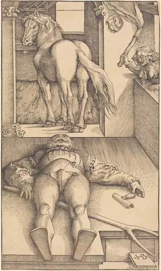 The Bewitched Groom, by Hans Baldung Grien, ink, 1544