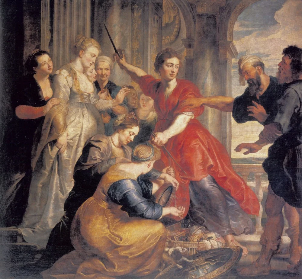 Achilles discovered by Ulysses and Diomedes, detail