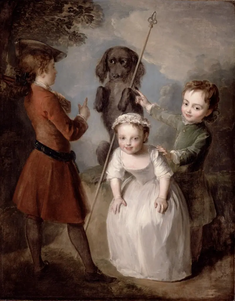 Playing Soldier, by Philippe Mercier, oil, 1743