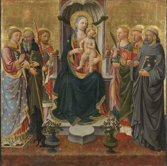 Madonna and Child and 6 Saints, detail
