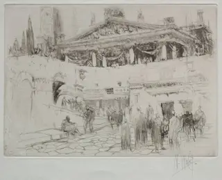 The First Wooden Temple of Jupiter, by William Walcot, 1918