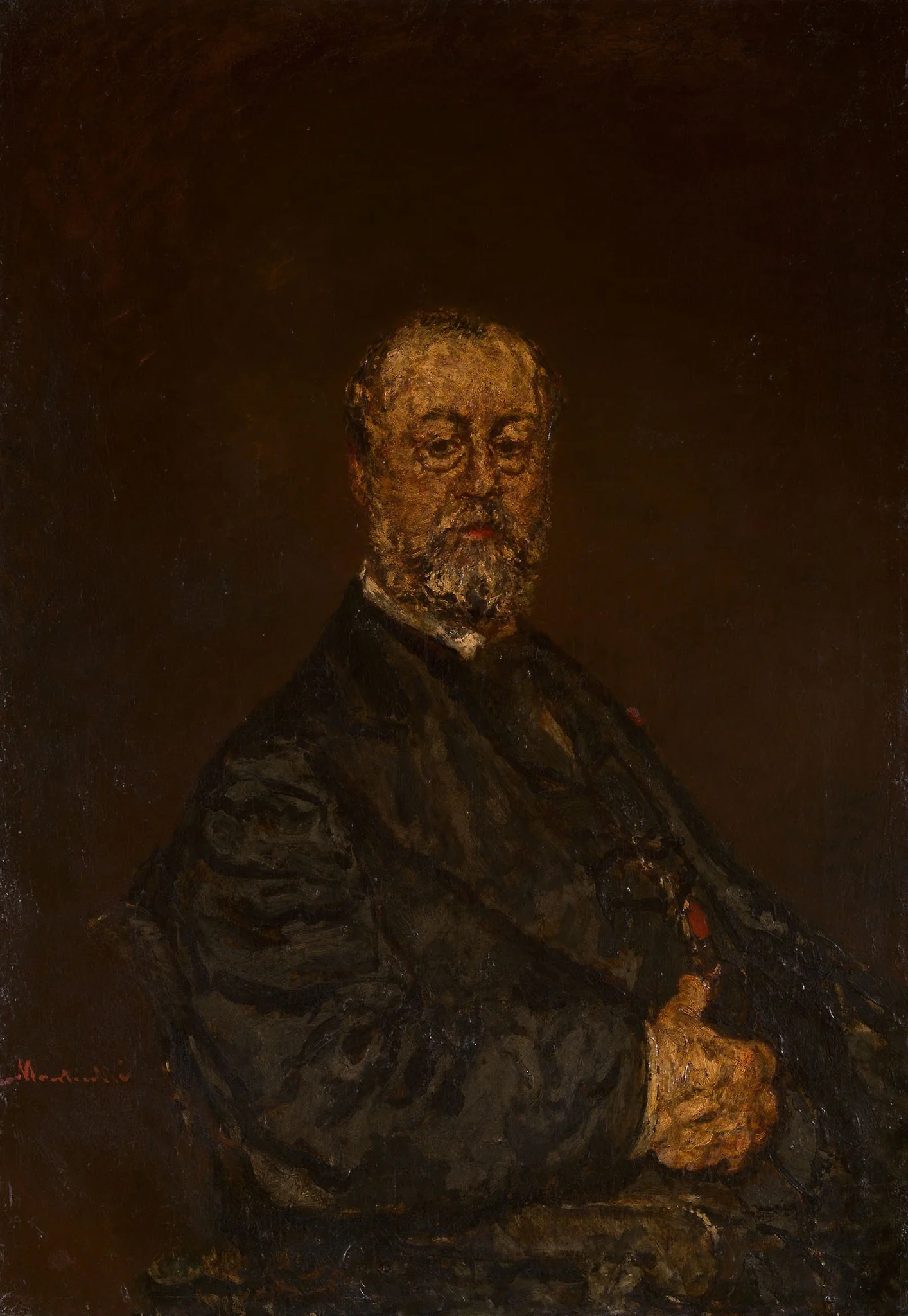Portrait of Monsieur Rouland, detail