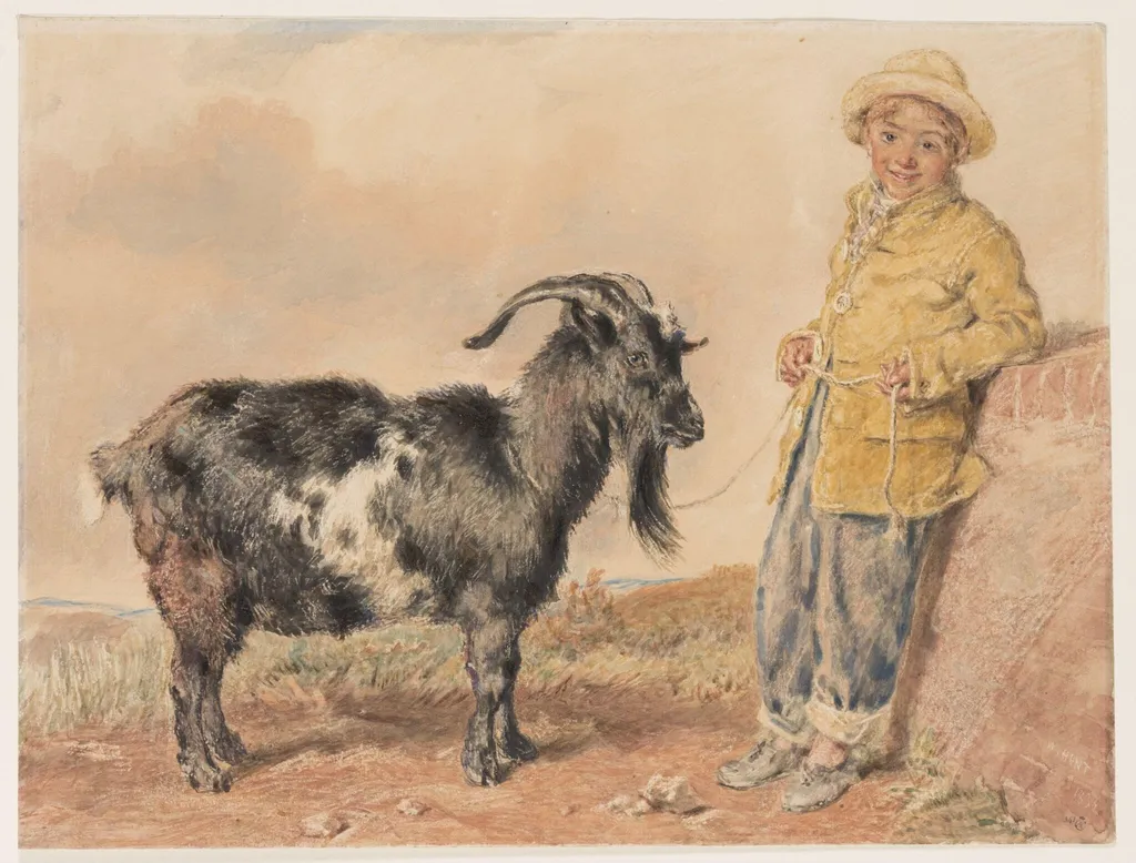 Boy and Goat, by William Henry Hunt, watercolor, 1836