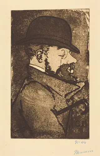 Henri de Toulouse-Lautrec, by Charles Maurin, ink, 1890