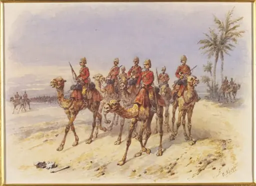 Camel Corps, by Orlando Norie, watercolor, 1886