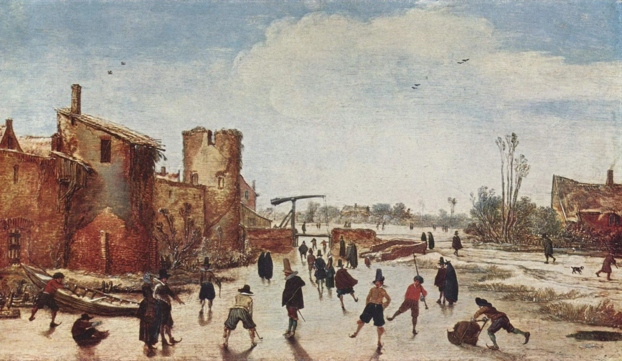 Skating near the Town Wall, detail