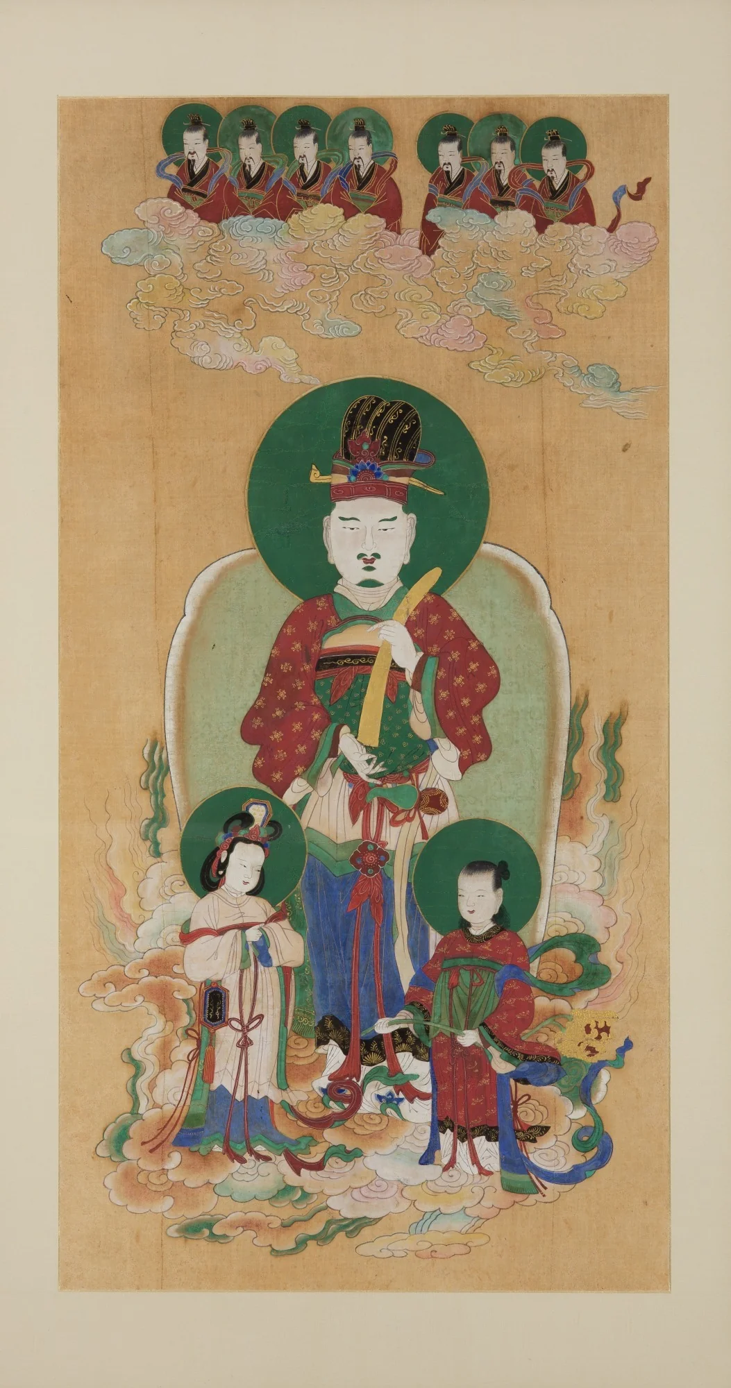Daoist Official of Heaven with Seven Stars and Jade Maidens, detail